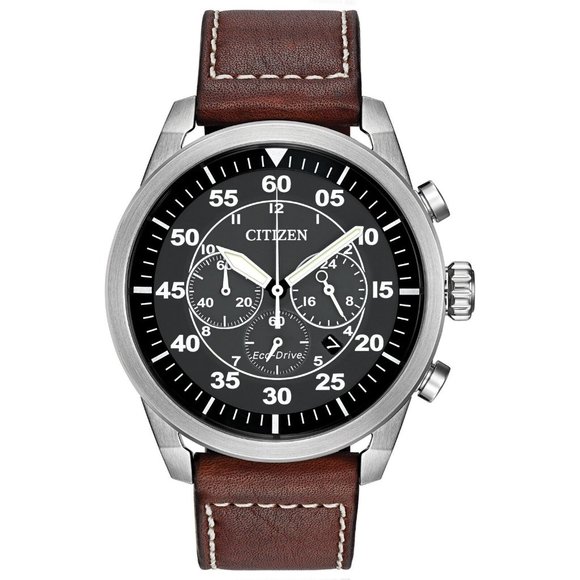 Citizen Brown 45mm Leather Watch! New!